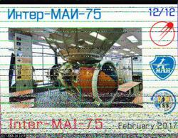 Received SSTV image 14. 2. 2017 in QTH JN88KS (Czech Republic).