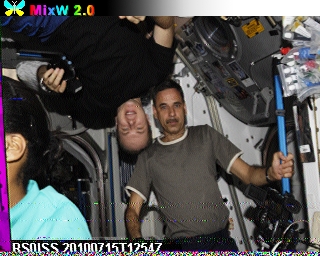The crew inside ISS